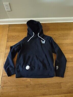 goat USA black pullover drawstring hoodie with goat logo embroidery size small